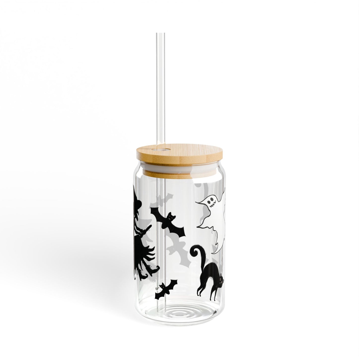 Halloween Cute Sipper Glass with or without lid and straw. Cute Witch and friends Sipper Glass, Cute Halloween Icon Sipper Glass 16oz